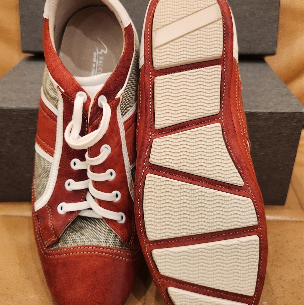Bacco Bucci Red and White Sneakers Retro-Inspired Design - Picture 5 of 7